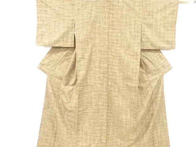 JAPANESE KIMONO / SILK / HAND WOVEN TSUMUGI / GRID